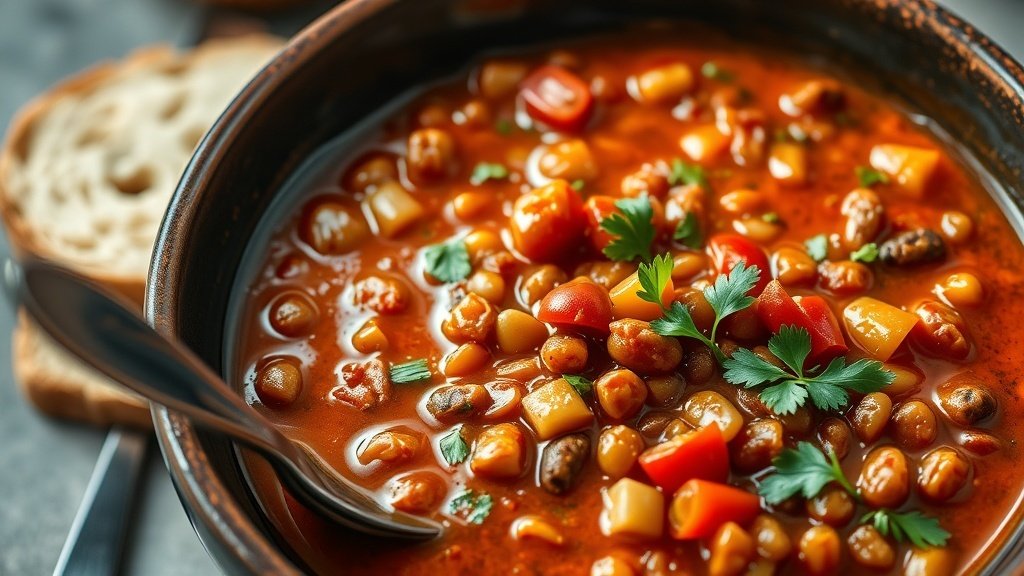 Spicy Lentil and Chorizo Soup
