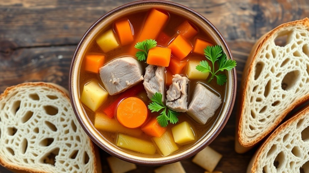Rustic Pork and Apple Cider Soup