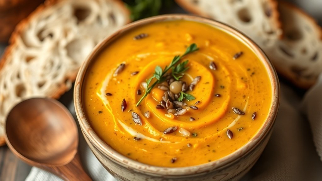 Creamy Wild Rice and Butternut Squash Soup