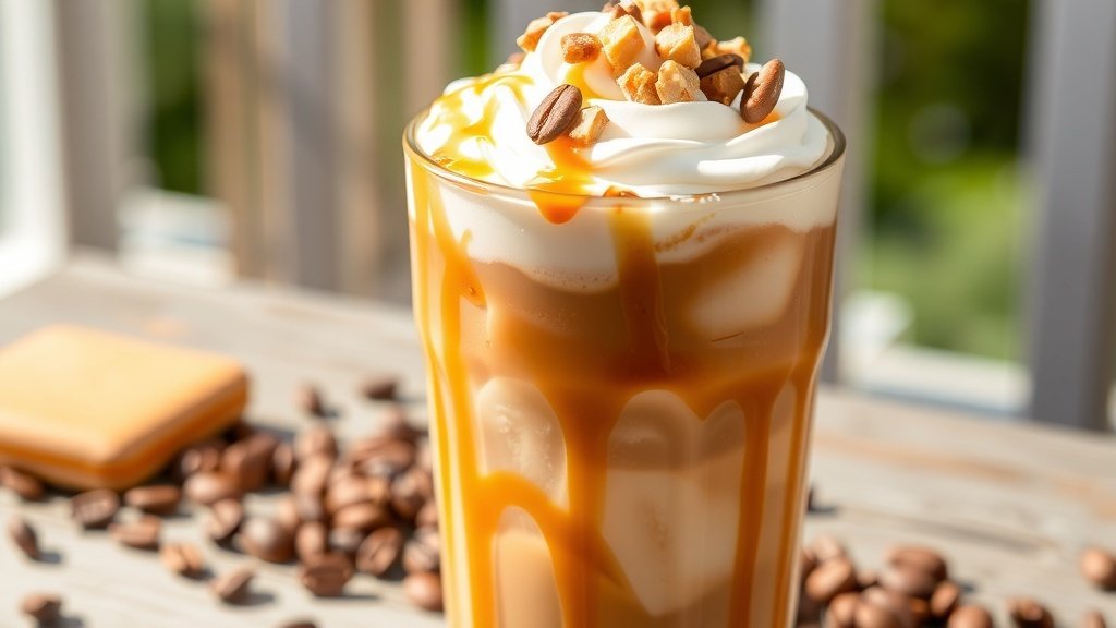 Almond Toffee Caramel Iced Coffee