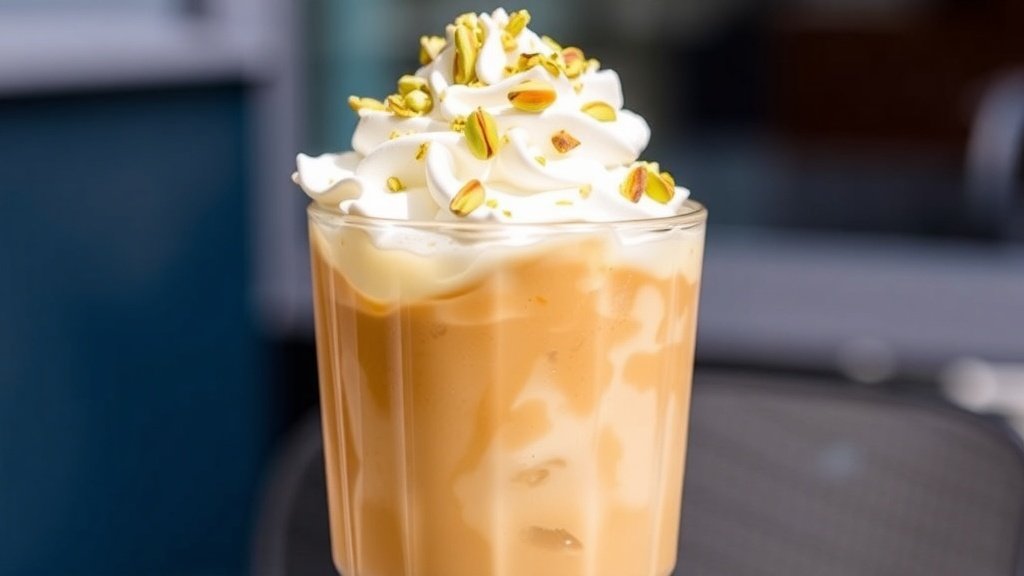 Vanilla Pistachio Cream Iced Coffee