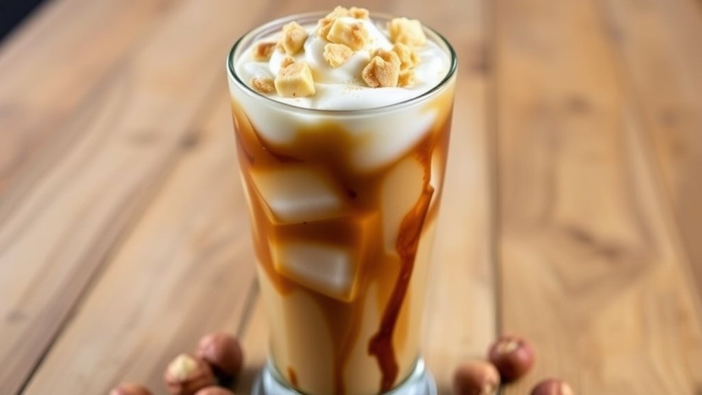 Vanilla Hazelnut Crunch Iced Coffee