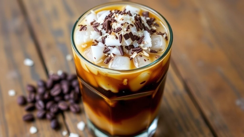 Chocolate Coconut Crunch Iced Coffee