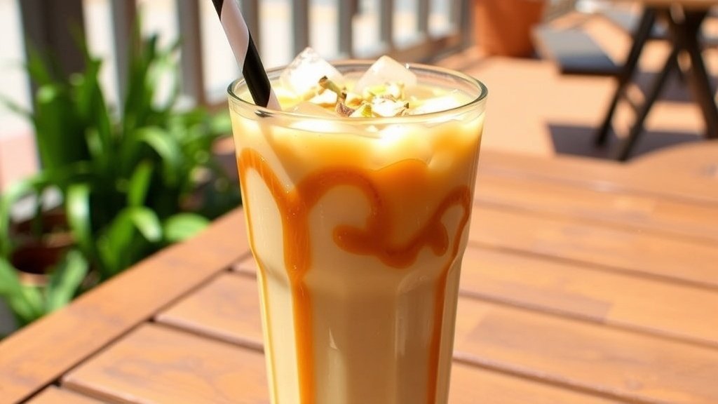Pistachio Caramel Iced Coffee Treat