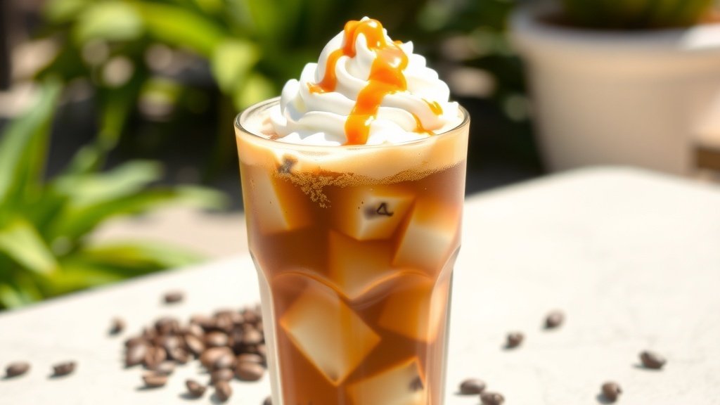 Coconut Caramel Drizzle Iced Coffee