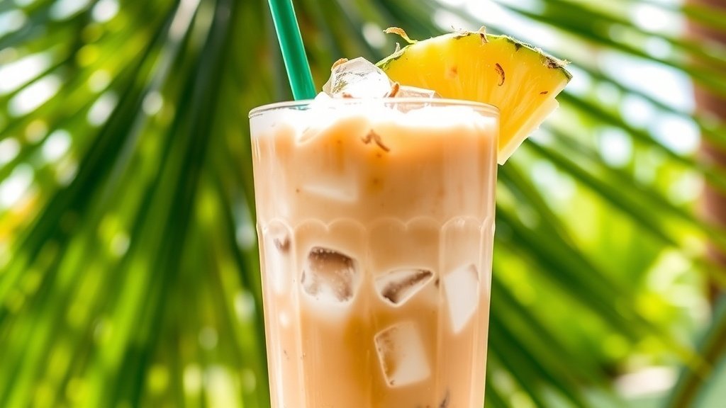 Tropical Coconut Pineapple Iced Coffee