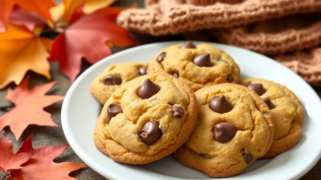pumpkin spice chocolate chip cookies
