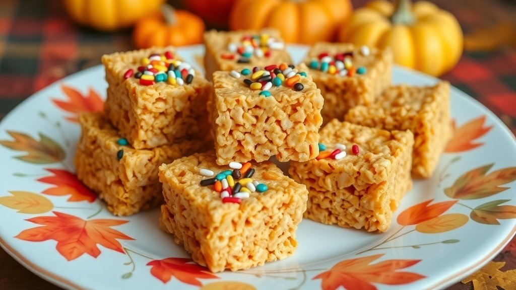 pumpkin spice rice krispie treats