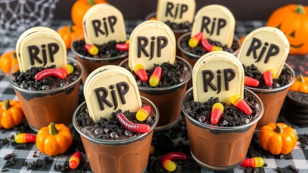 Haunted Graveyard Pudding Cups