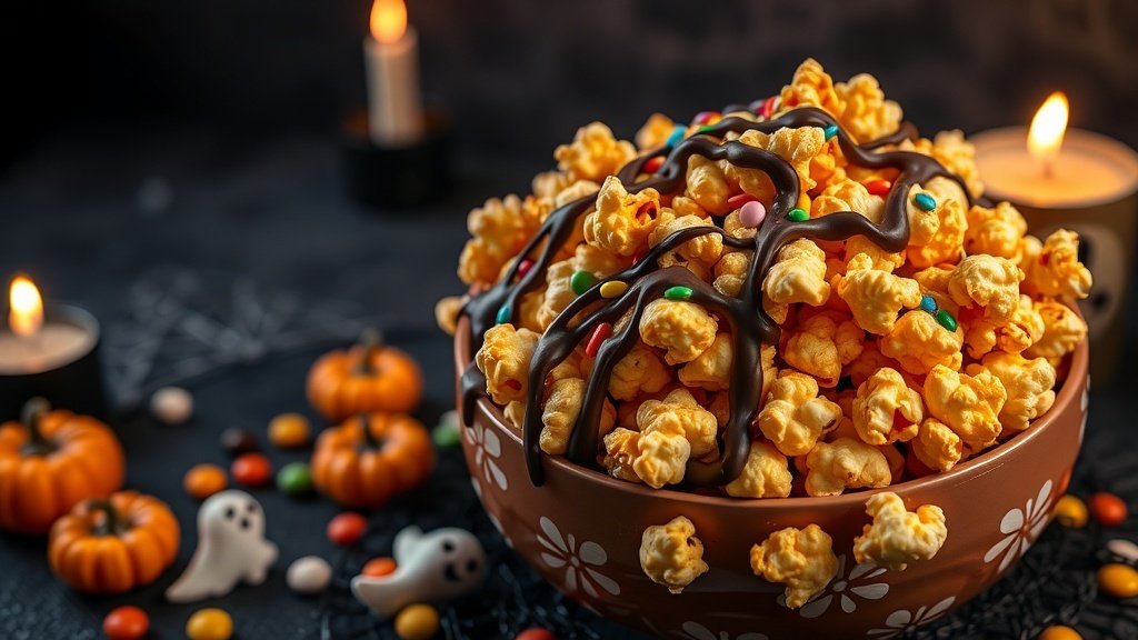 Spooky Caramel Popcorn