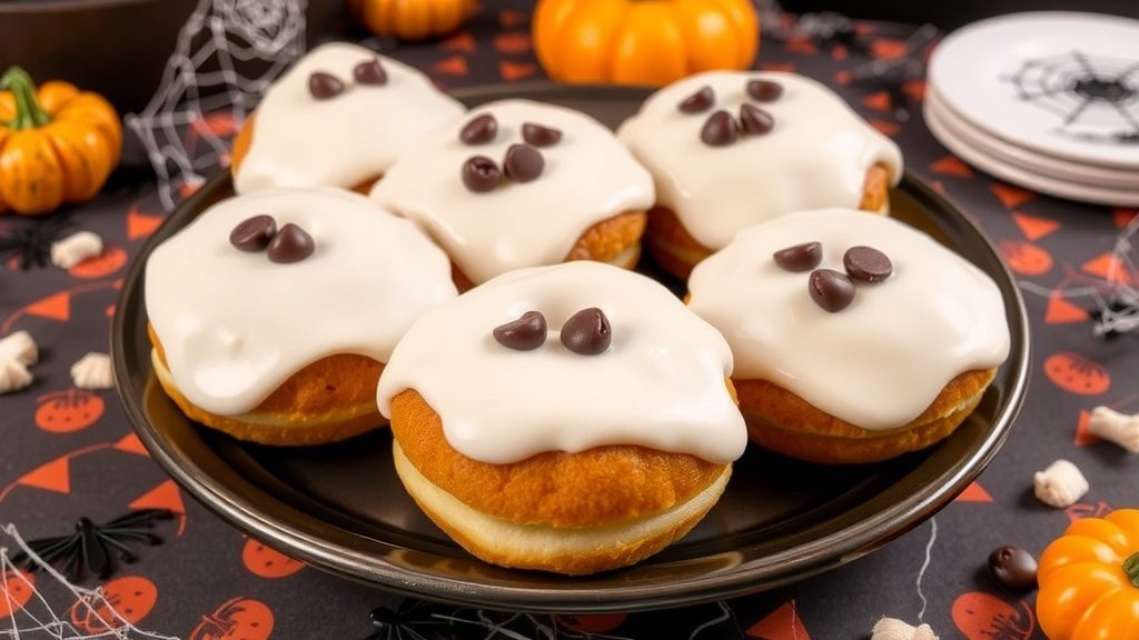 Pumpkin Spice Ghost Donuts