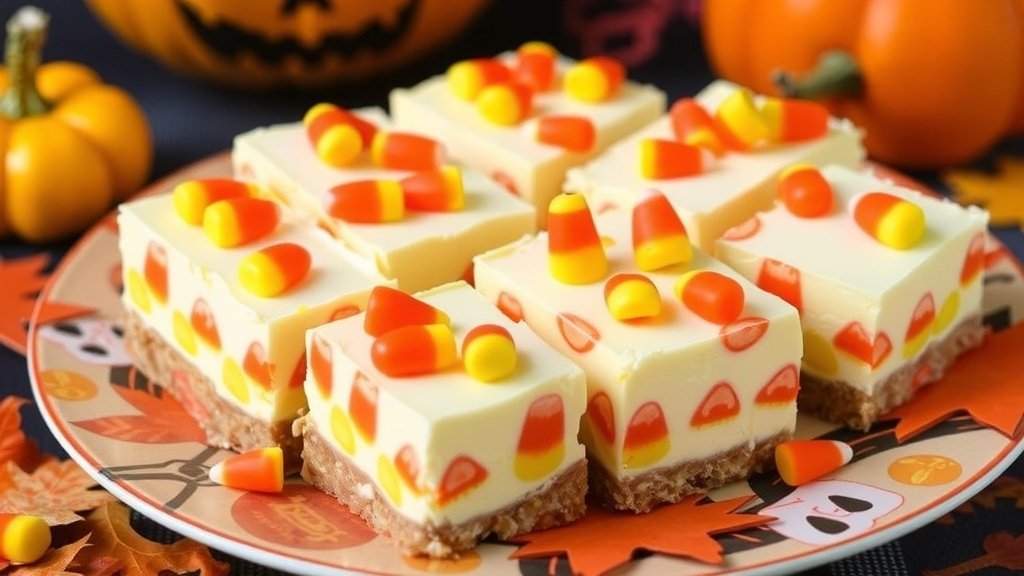 Candy Corn Cheesecake Bars