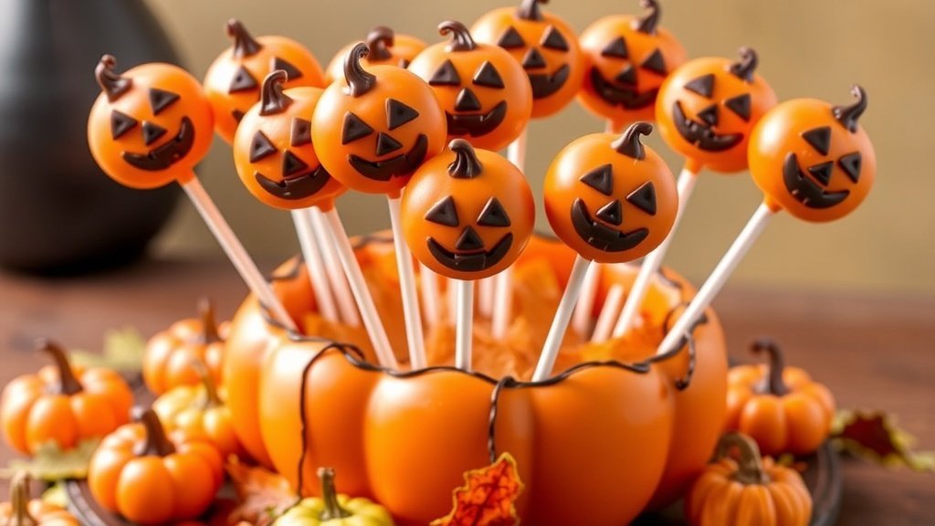 Jack-o’-Lantern Cake Pops