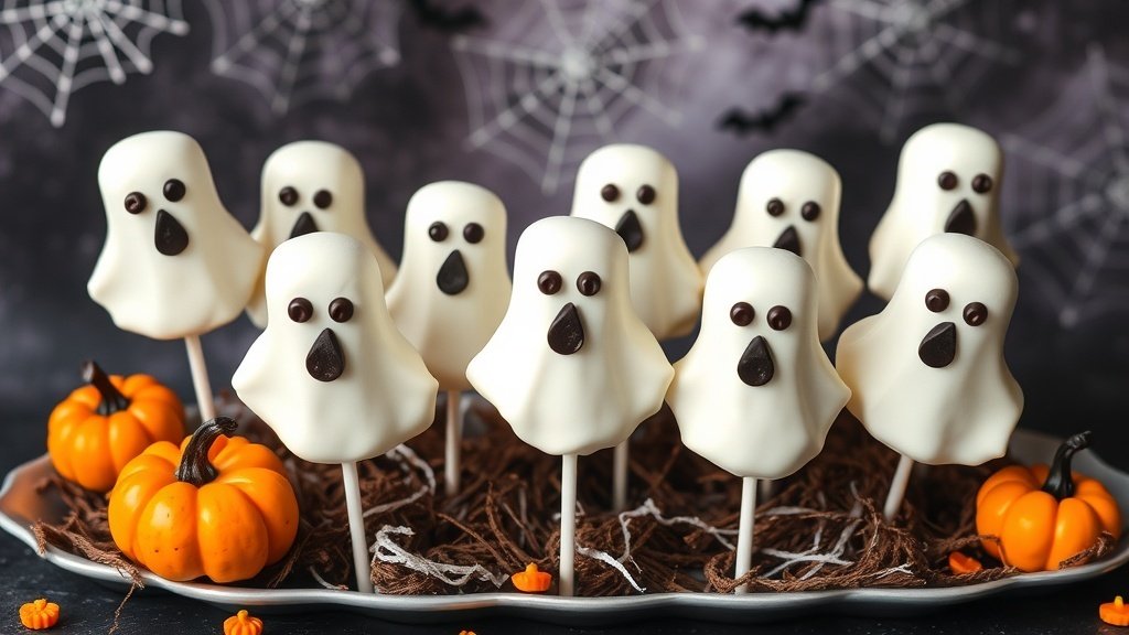 Ghostly Marshmallow Pops