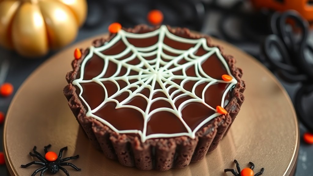 Spiderweb Chocolate Tart