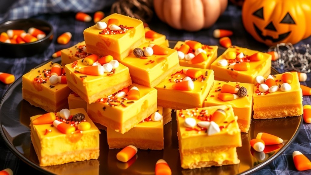 Creepy Candy Corn Fudge