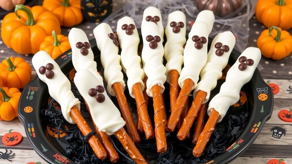 Ghost Pretzel Rods