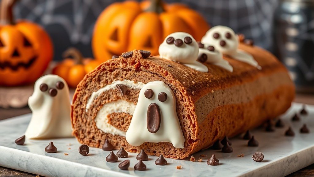 Spooky Ghost Cake Roll