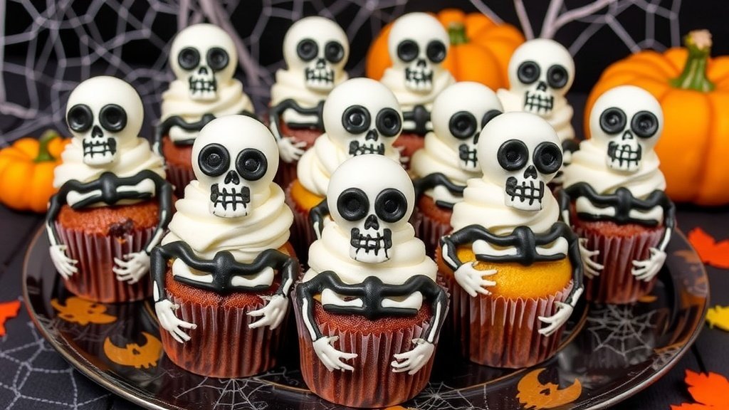 Spooky Skeleton Cupcakes