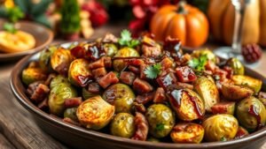 Brussels Sprouts with Bacon and Balsamic Glaze
