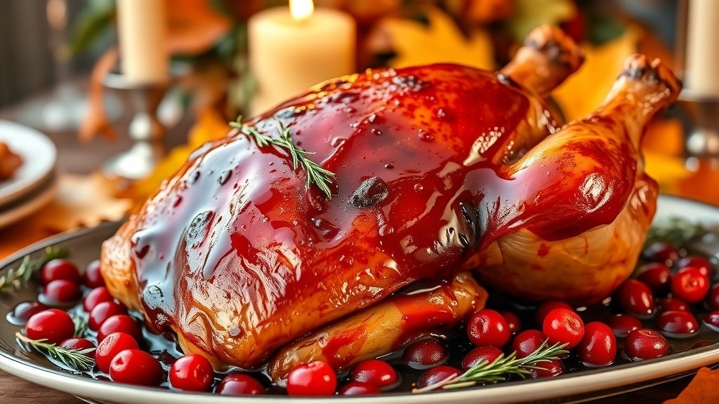 Spiced Roast Duck with Cranberry Glaze