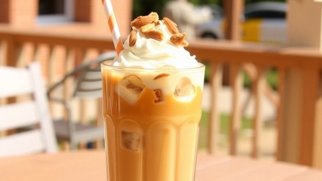 Almond Toffee Iced Coffee Latte