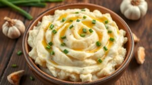 Roasted Garlic Mashed Cauliflower