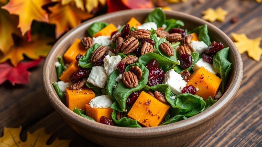 Harvest Salad with Roasted Squash and Goat Cheese