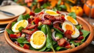 Warm Spinach Salad with Bacon Dressing