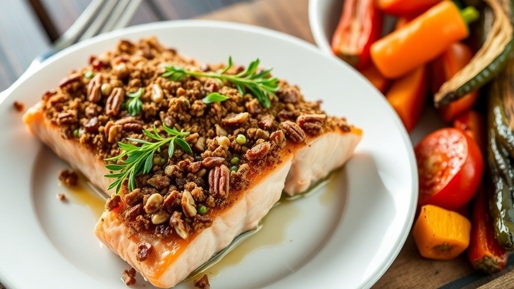 Maple Pecan Crusted Salmon