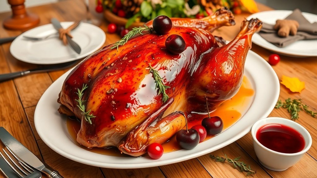 Roasted Duck with Cherry Sauce
