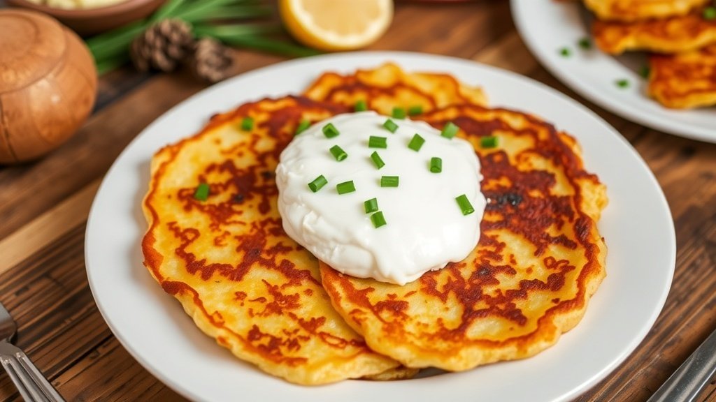 Potato Pancakes with Sour Cream
