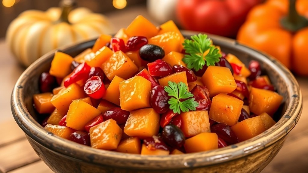 Sweet Potato Hash with Cranberries