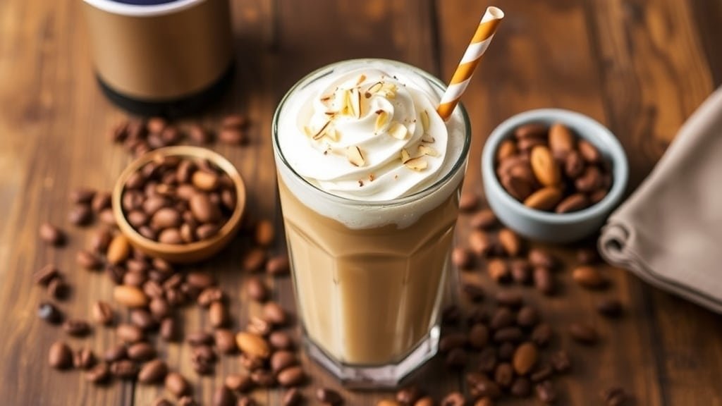 White Chocolate Almond Frappe Iced Coffee
