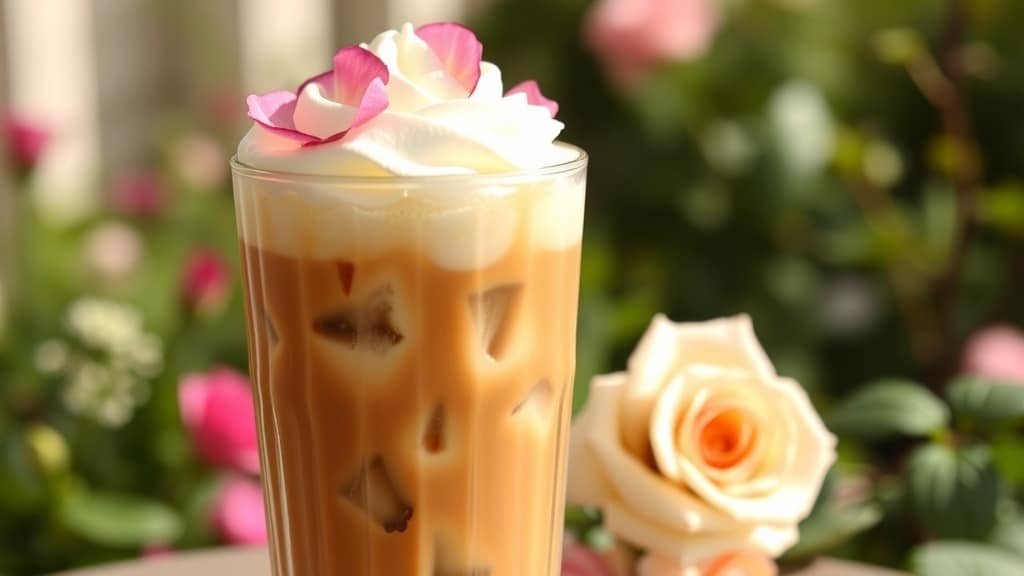 Vanilla Rose Cream Iced Coffee
