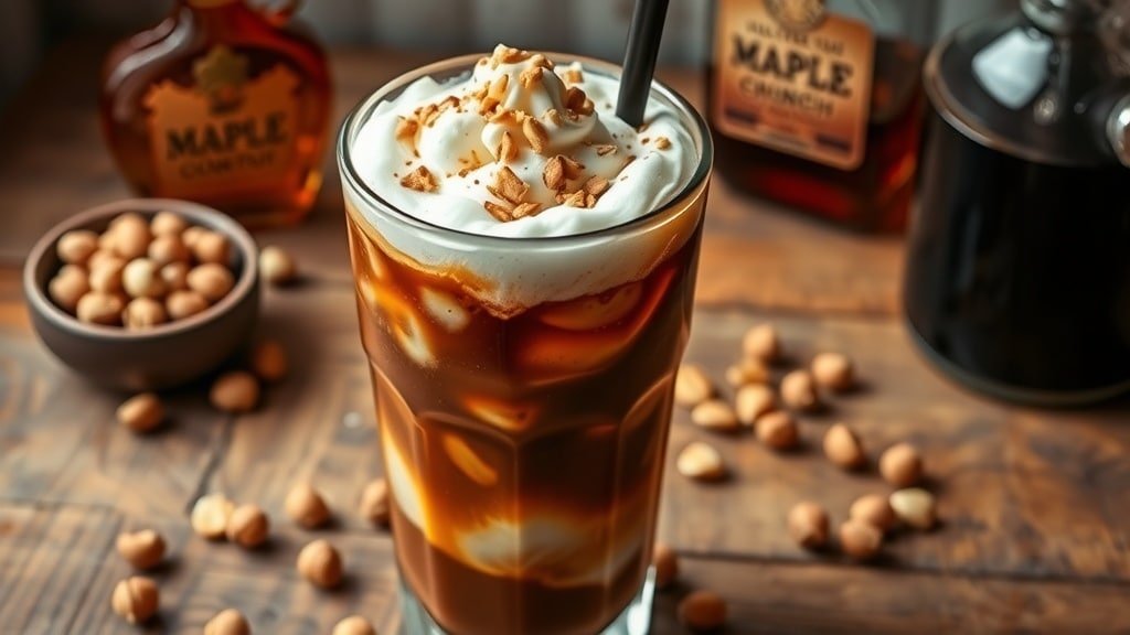 Maple Hazelnut Crunch Iced Coffee