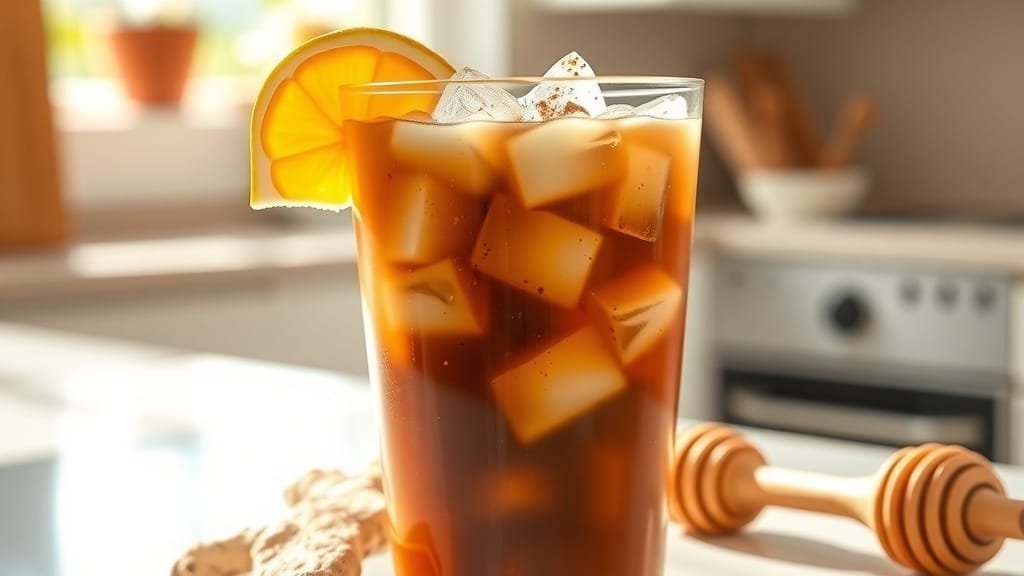 Spiced Ginger Honey Iced Coffee