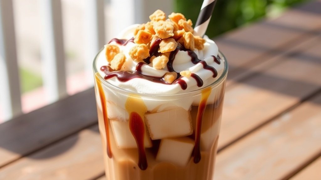 Chocolate Almond Brittle Iced Coffee