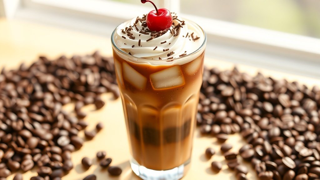 Chocolate Cherry Fudge Iced Coffee