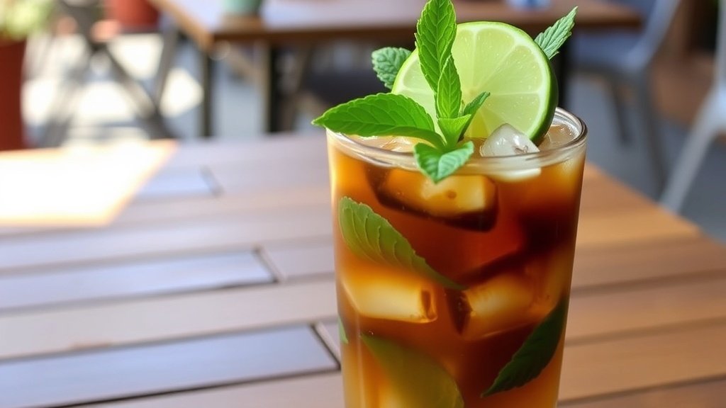 Espresso Mojito Iced Coffee (mint + lime inspired)
