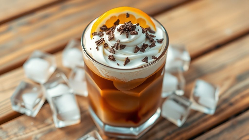 Dark Chocolate Orange Zest Iced Coffee