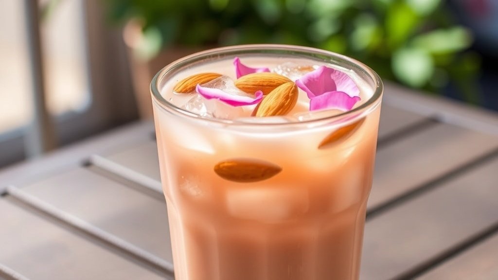 Almond Rose Latte Iced Coffee