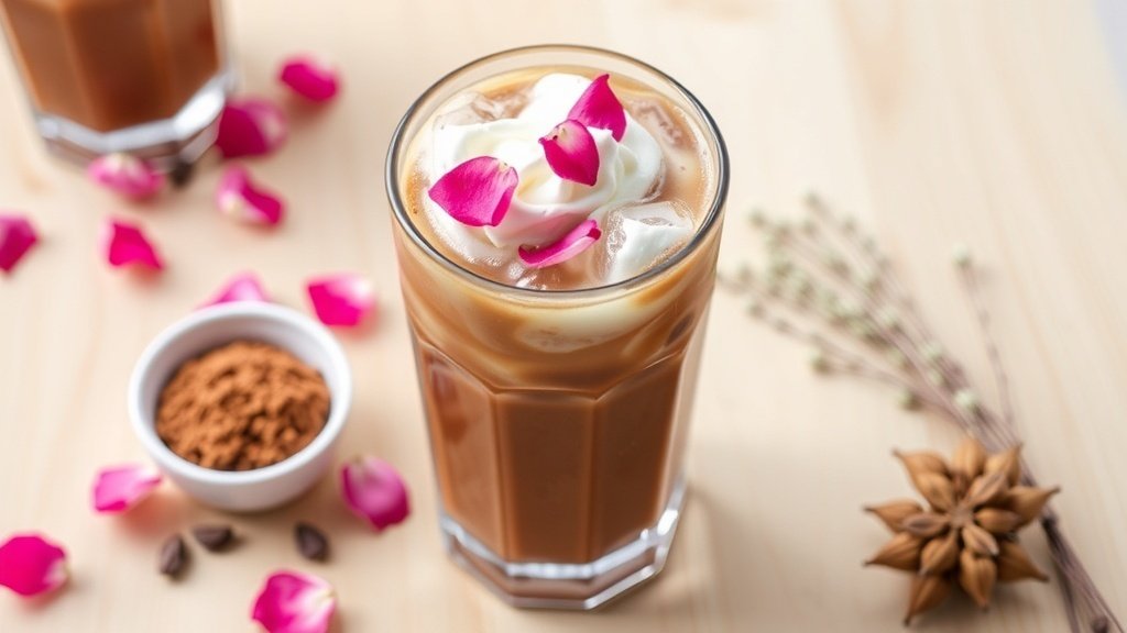 Cardamom Rose Mocha Iced Coffee