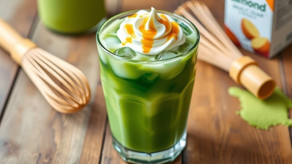 Almond Maple Matcha Iced Coffee