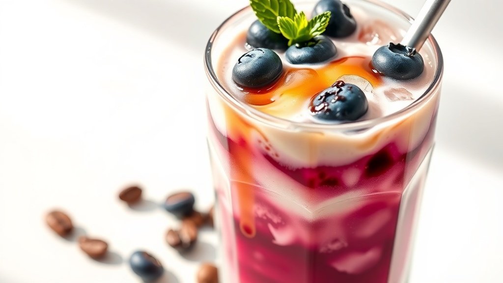 Blueberry Honey Cream Iced Coffee