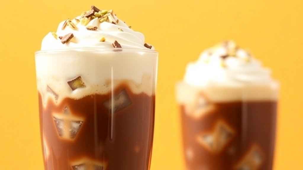 Chocolate Pistachio Rose Iced Coffee