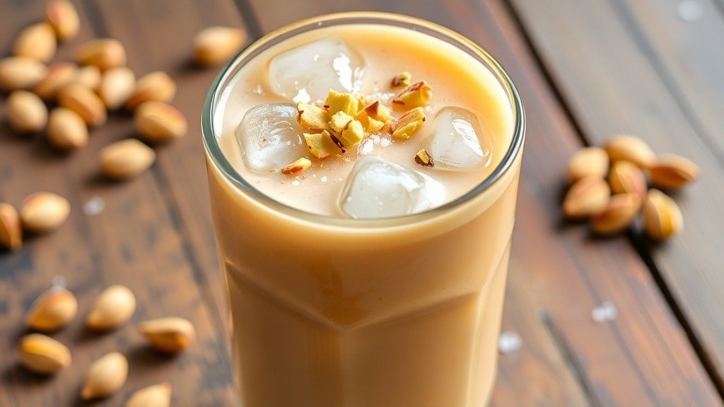Salted Honey Pistachio Iced Coffee