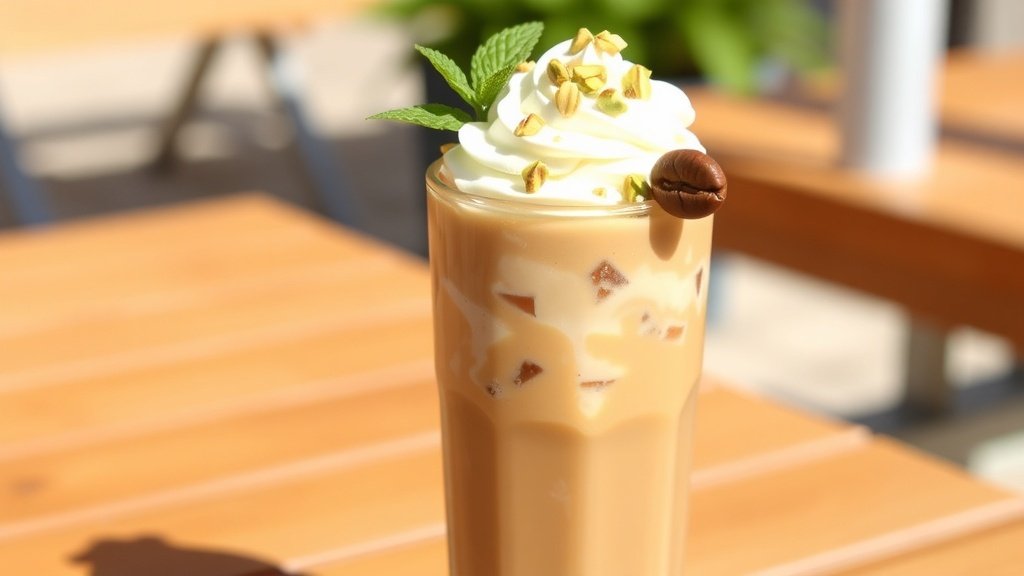 Almond Cream Pistachio Iced Coffee
