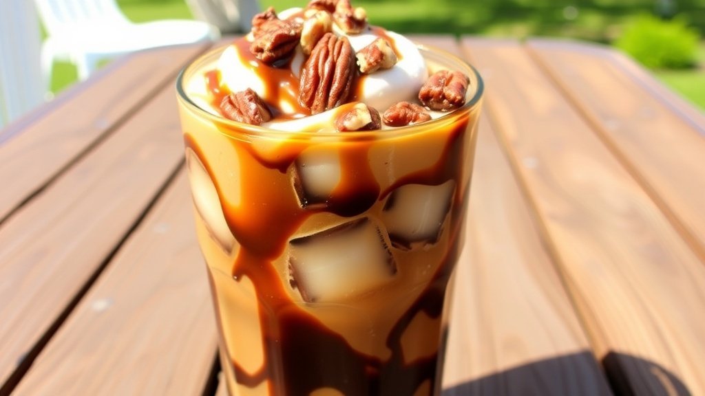 Mocha Pecan Fudge Iced Coffee