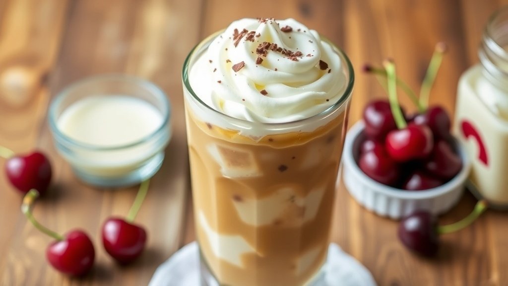 White Chocolate Cherry Iced Coffee